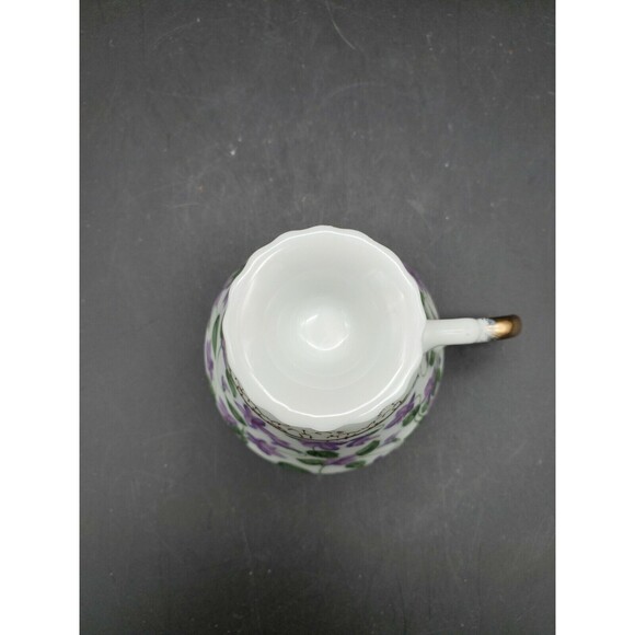 Chintz Violet Teacup Coffee Cup Gold Trimmed Vintage - Picture 4 of 12
